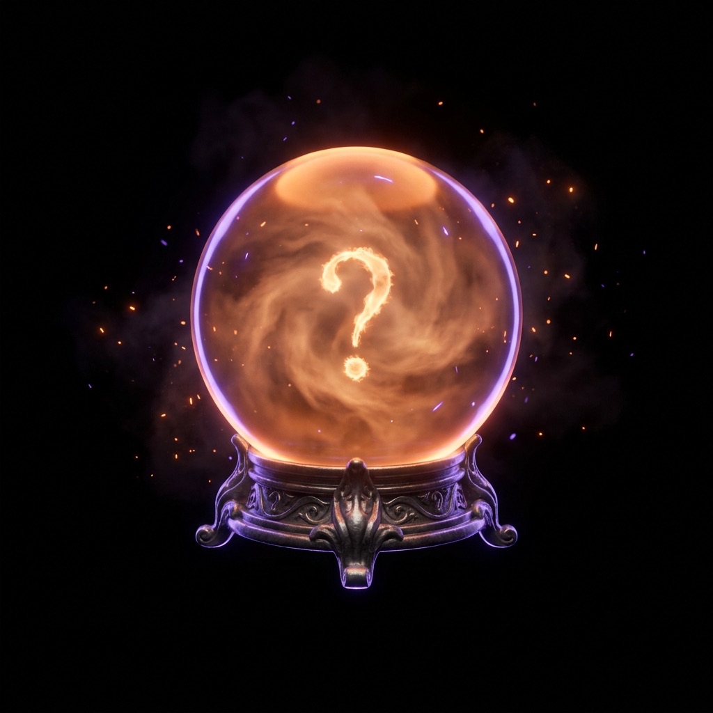 A glowing crystal ball